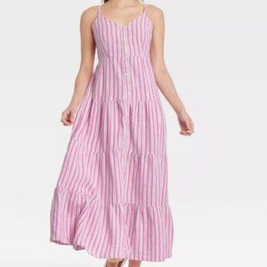 Button Down Stripe Maxi
